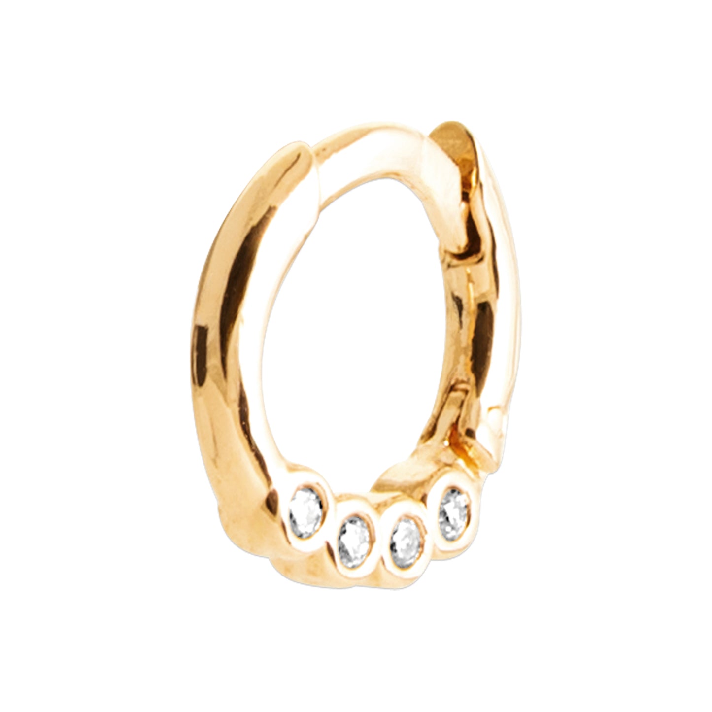 Piercing-Ring vergoldet 18 Karat (3 Mikron) – Mini-Creole mit Zirkonia