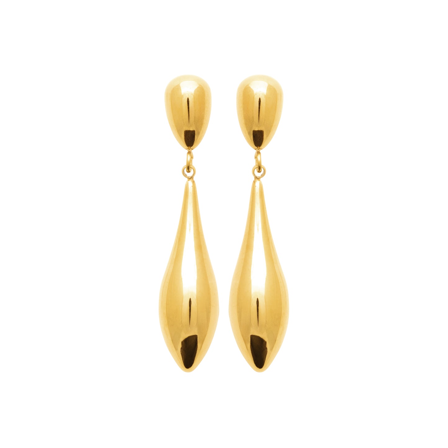 Goldene Tropfen-Ohrringe aus Edelstahl