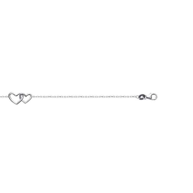 Armband 2 Herzen 925 Silber