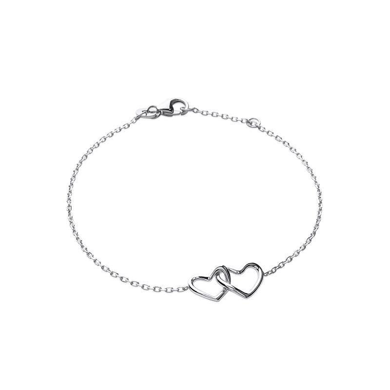 Armband 2 Herzen 925 Silber