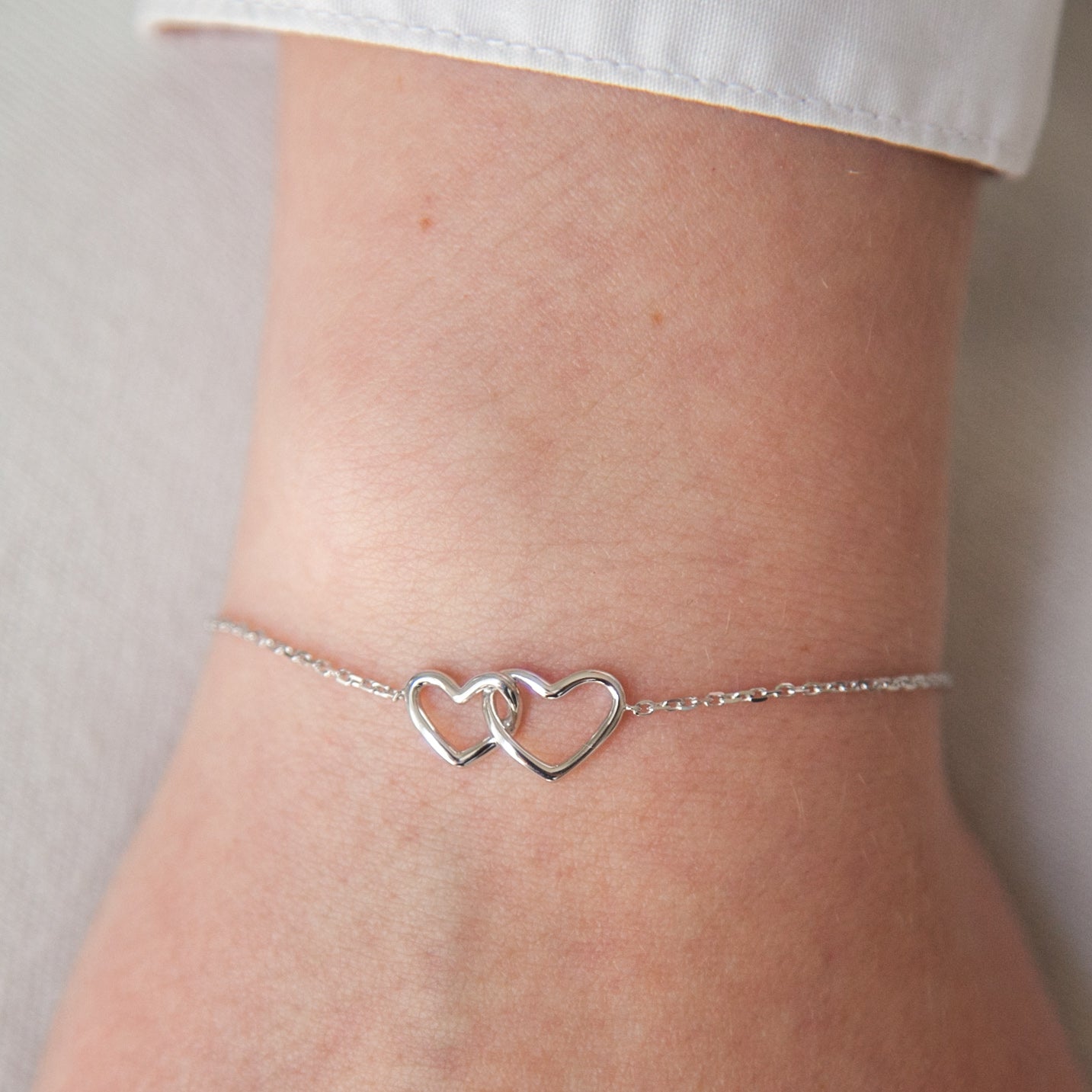 Armband 2 Herzen 925 Silber