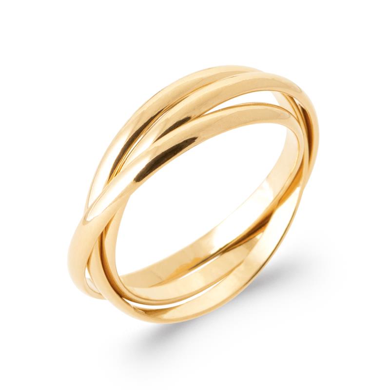 Dreifach gekreuzter Ring Vergoldet – Klassische Eleganz & Symbolik