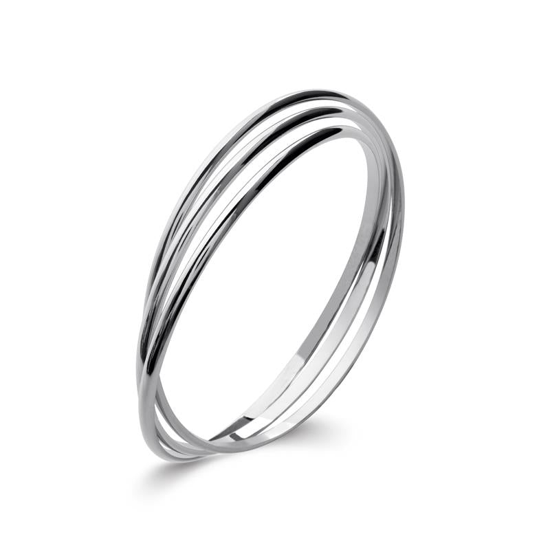Dreifach-ineinander-verschlungener-Armreif-silber
