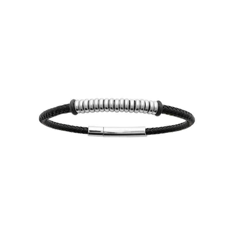 Herrenarmband aus Silber mit schwarzem Kordel – Zeitlose Eleganz für den modernen Mann