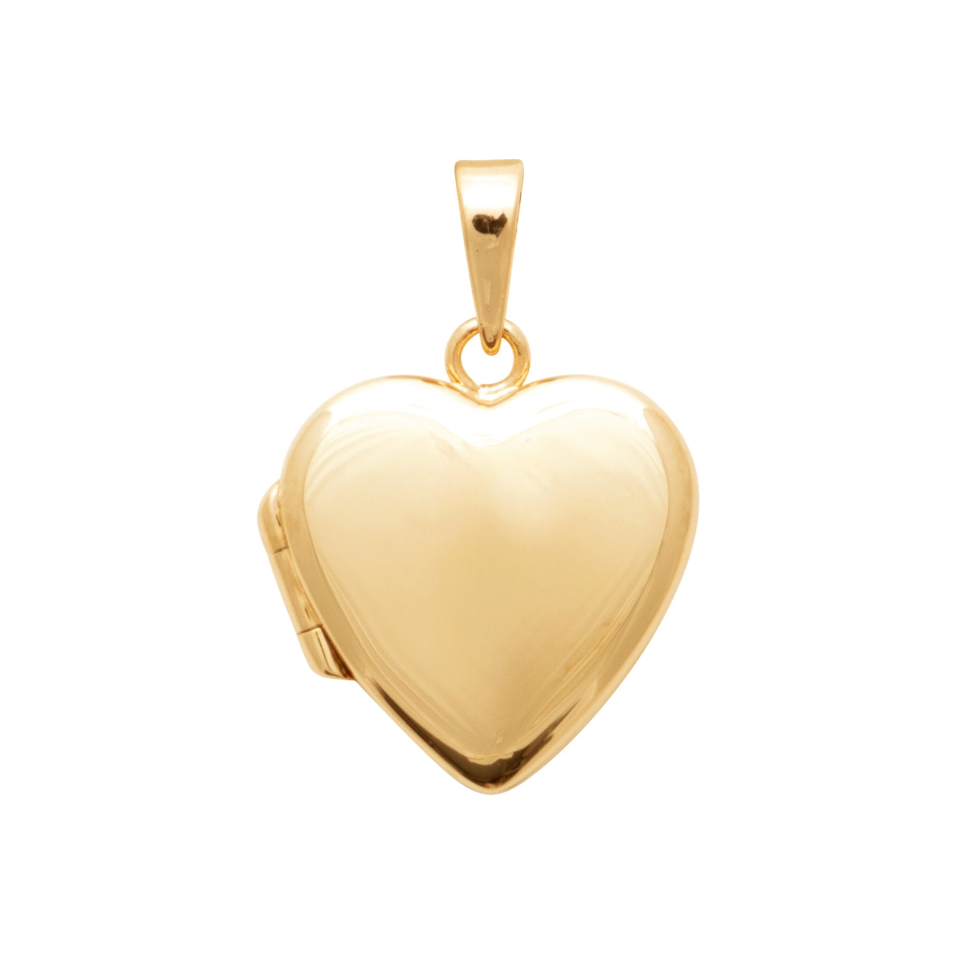 Herzförmige Medaillon-Halskette für Fotos - Vergoldet