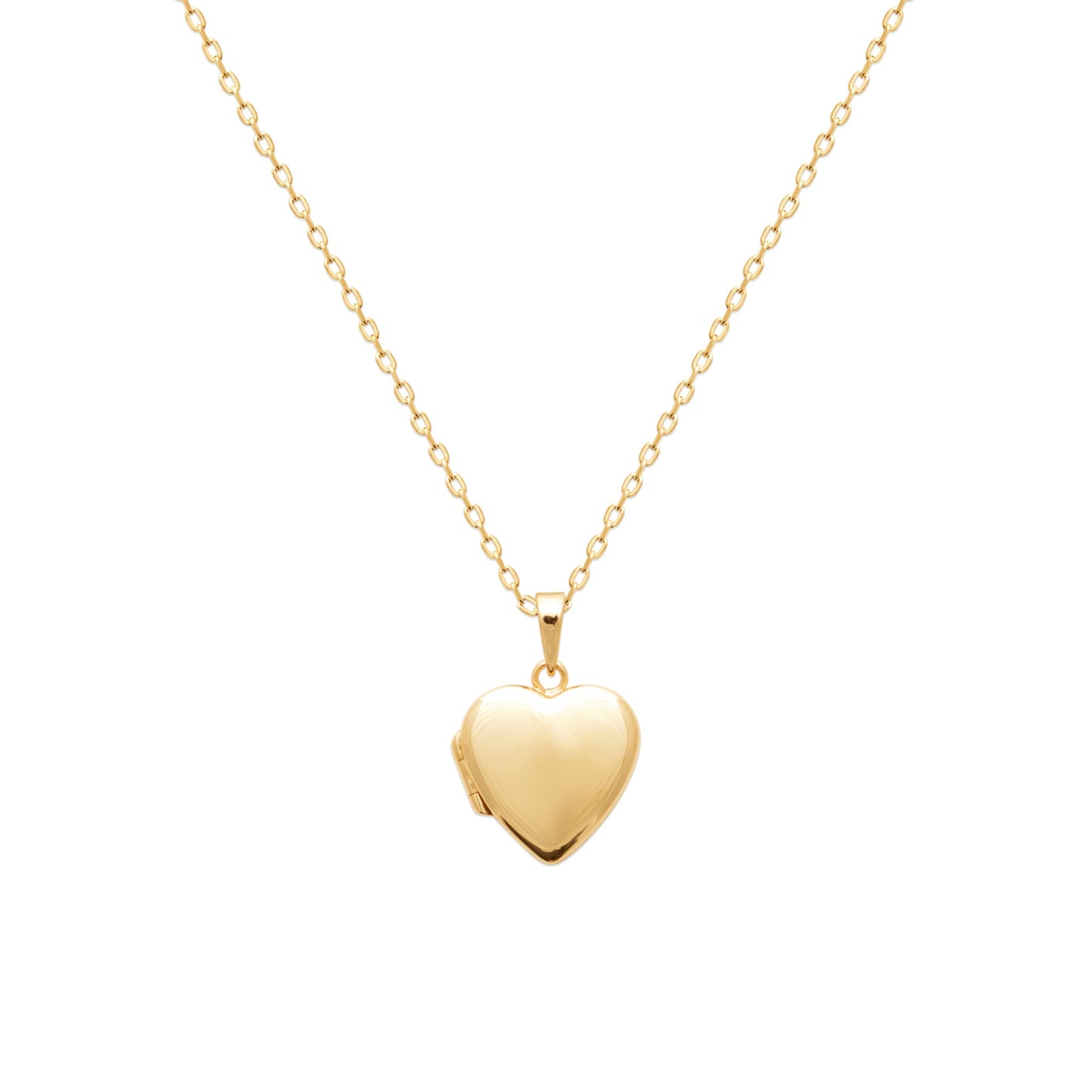 Herzförmige Medaillon-Halskette für Fotos - Vergoldet