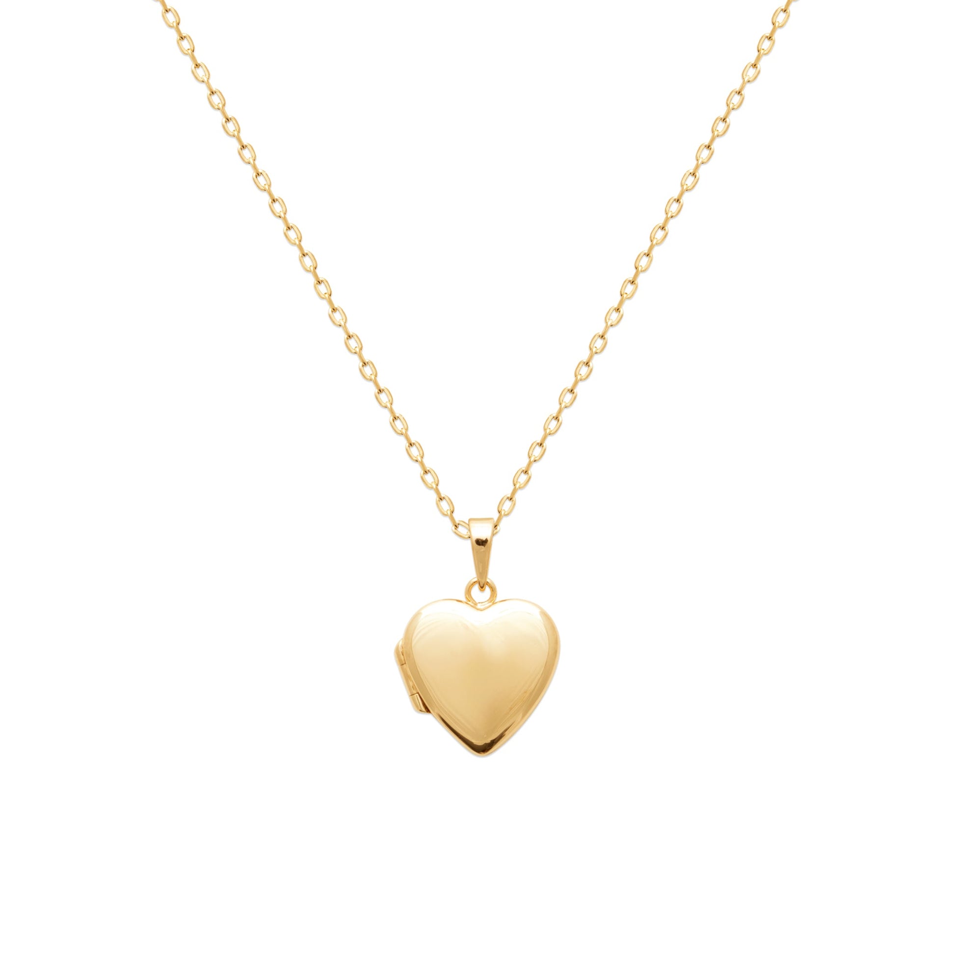 Herzförmige Medaillon-Halskette für Fotos - Vergoldet