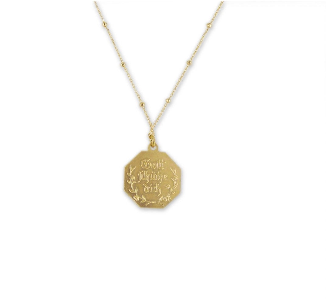 Kette mit Anhänger Christophorus Vergoldet, der heilige Christophorus Kette