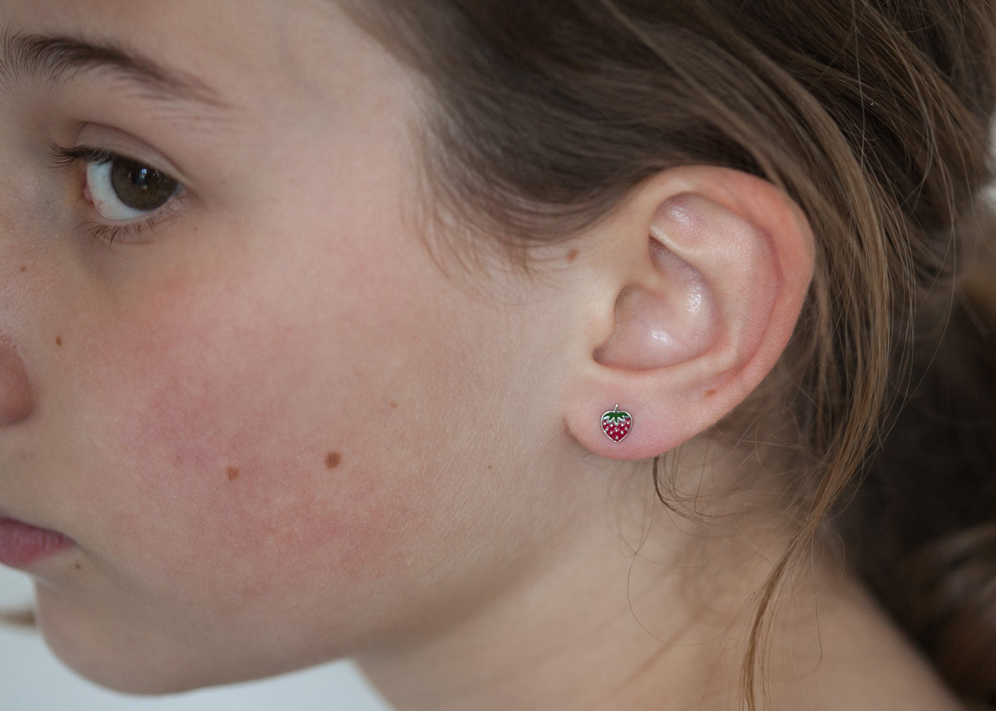 Ohrstecker 925 Sterling Silber mit Erdbeere