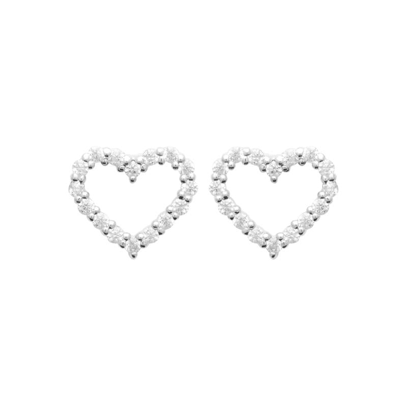 Silberne Herz-Ohrringe mit Zirkonia – Eleganz & Romantik