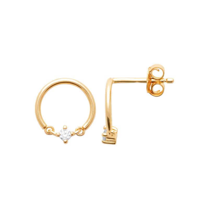 Vergoldete runde Ohrringe mit Zirkonia – Eleganz und Glanz in Perfektion