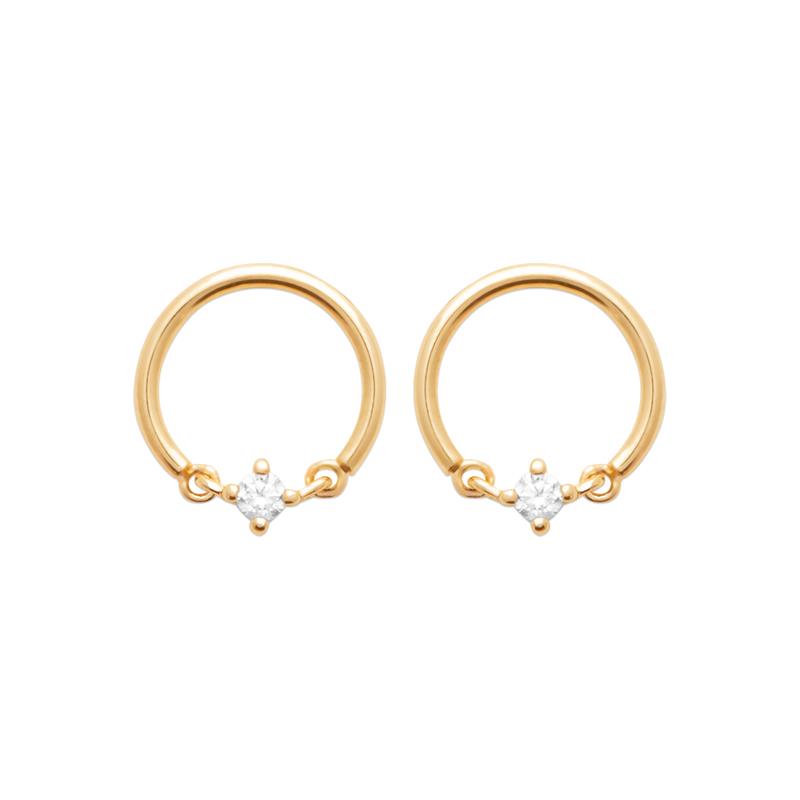 Vergoldete runde Ohrringe mit Zirkonia – Eleganz und Glanz in Perfektion