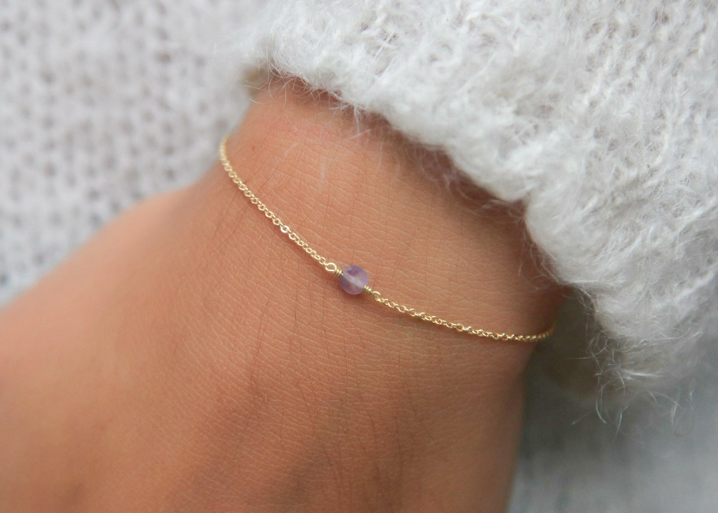 Armband mit Amethyst 16K vergoldet
