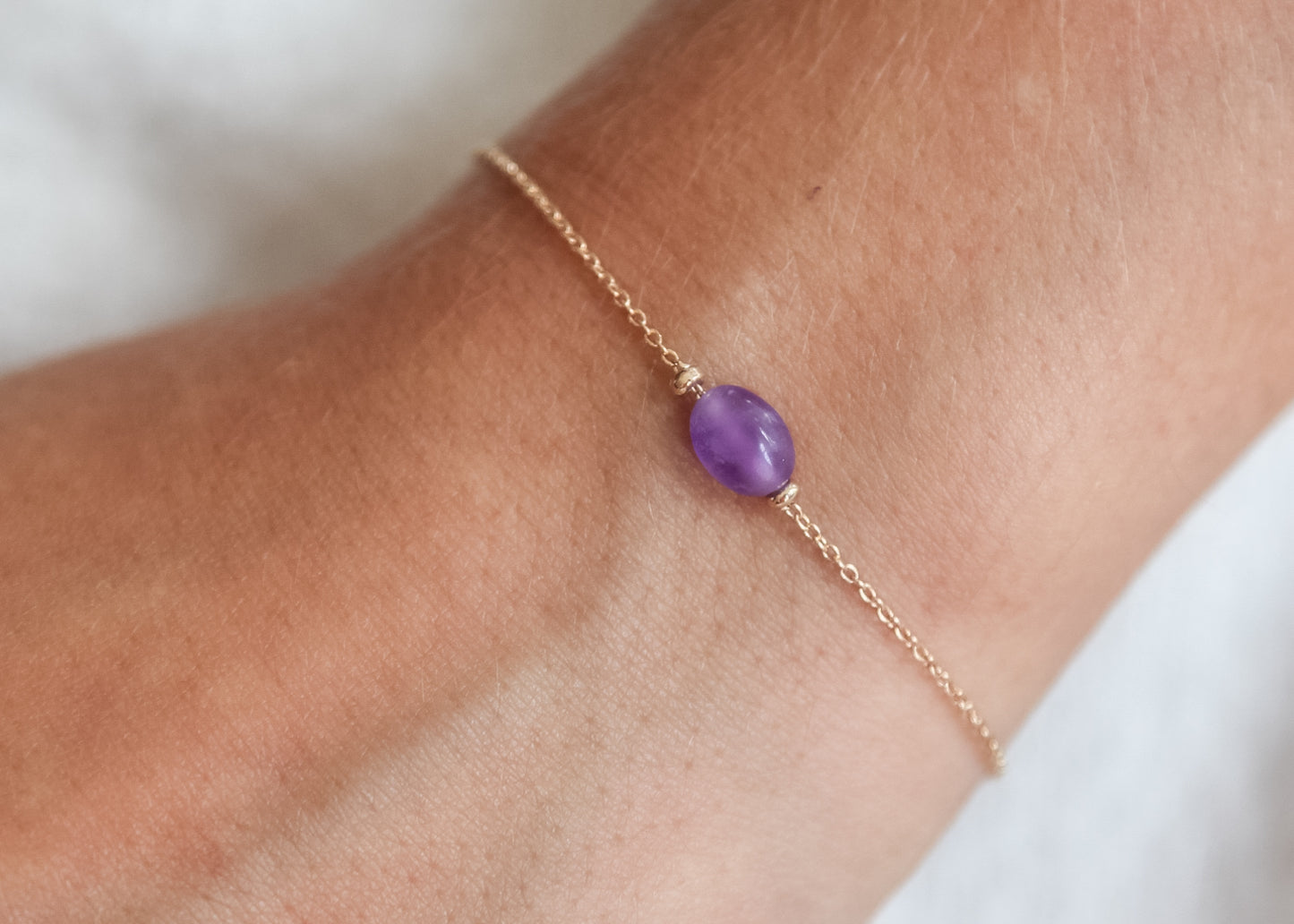 Armband mit Amethyst violett 16K vergoldet