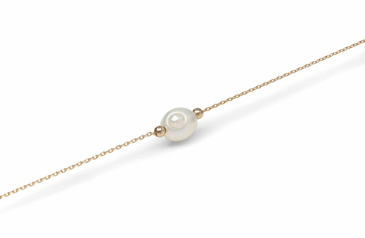 Armband mit Süßwasser-Zuchtperle vergoldet - Armband mit weißer Perle