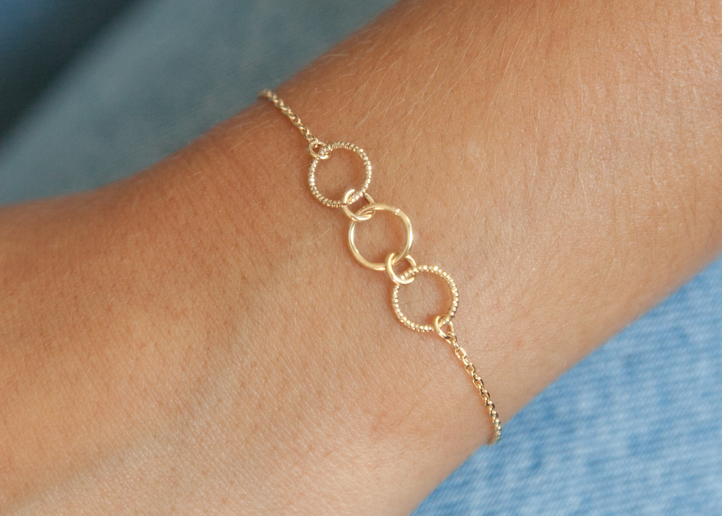 Armband Kreise Ringe Verbunden vergoldet