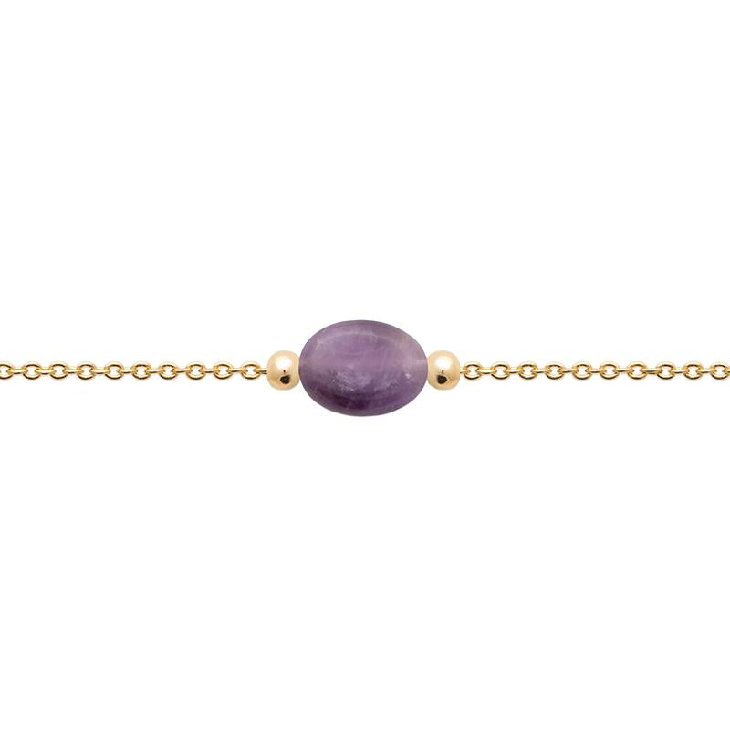 Armband mit Amethyst violett 16K vergoldet