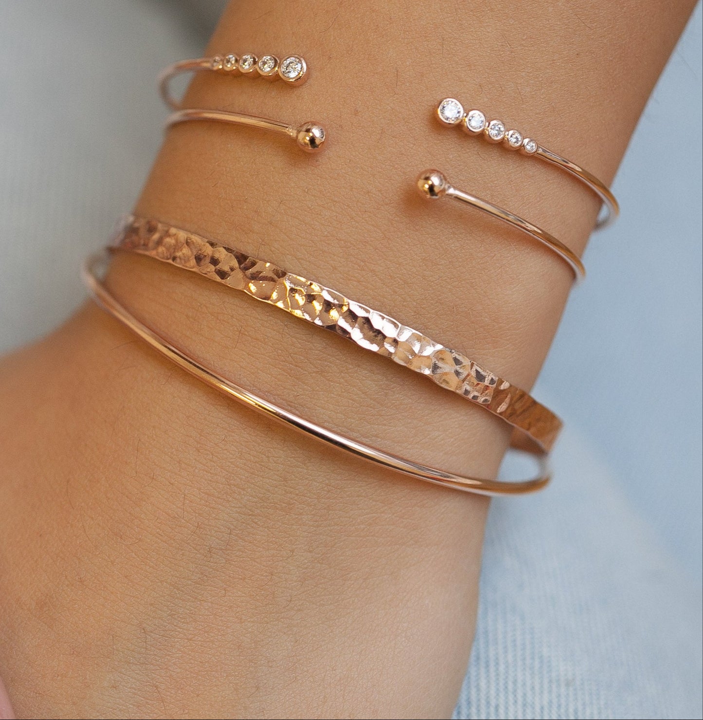 Armreif Schmuck Set 4-teilig Armband roségold