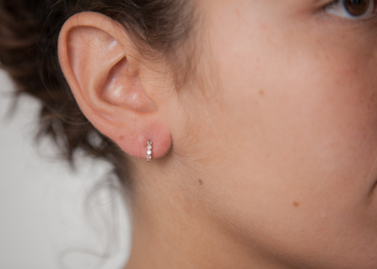 Creolen Ohrstecker mit Steinen Rosévergoldet - Creolen für Damen