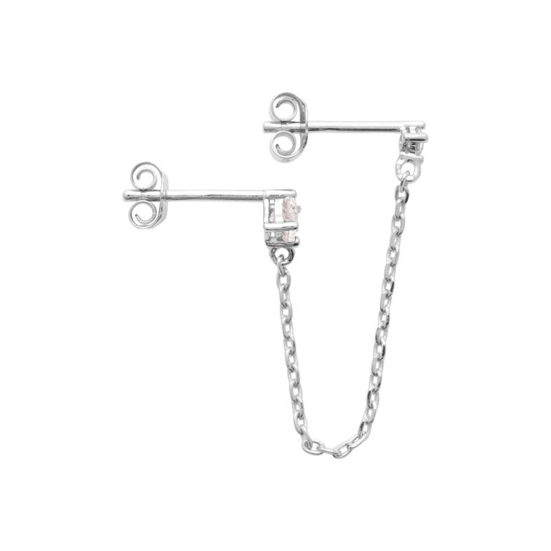 Doppel-Ohrstecker mit Zirkonia aus Silber