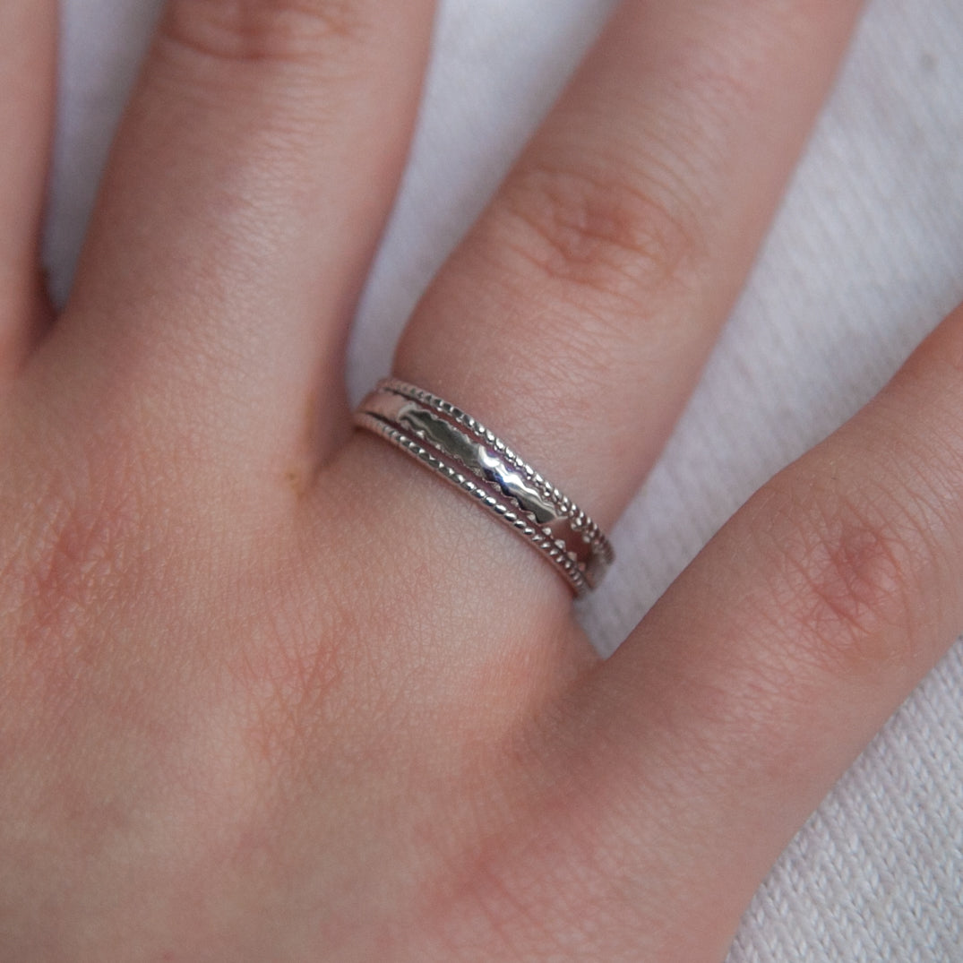 Dreireihiger Ring aus Silber