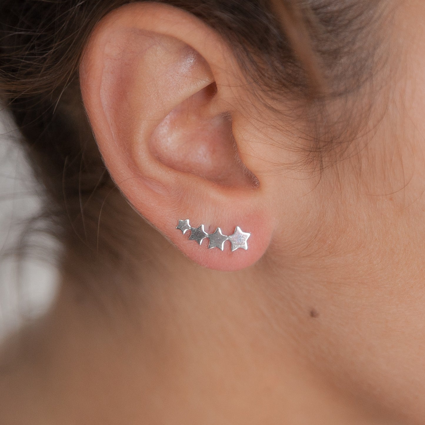 Stern Ohrklemmen für Damen aus Silber, Ear Climber