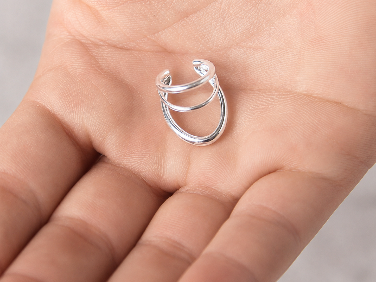 Mehrreihiger Ear Cuff aus echtem 925 Silber