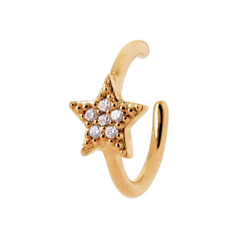 Ear Cuff mit Stern und Zirkonia Vergoldet