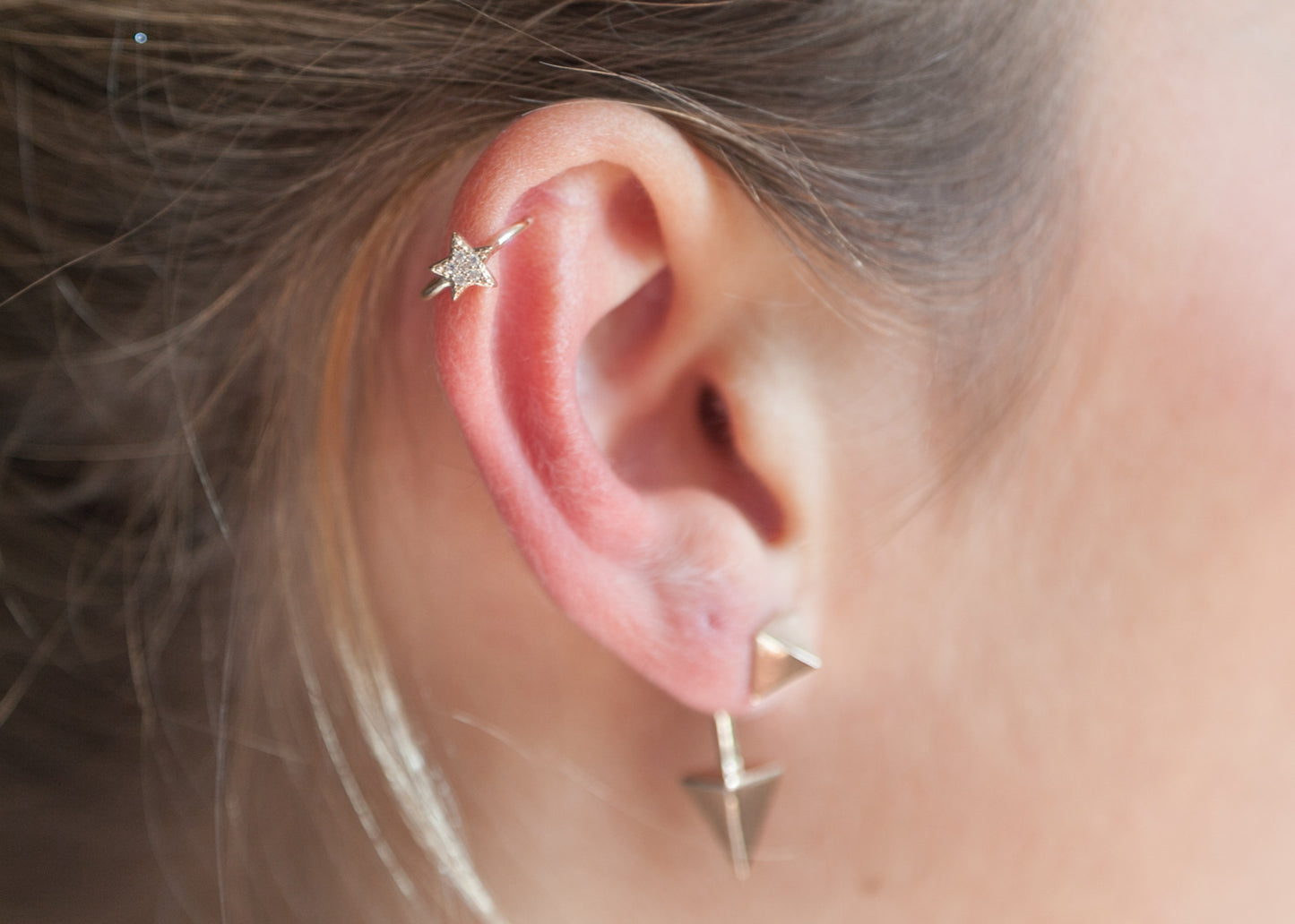 Ear Cuff mit Stern und Zirkonia Vergoldet