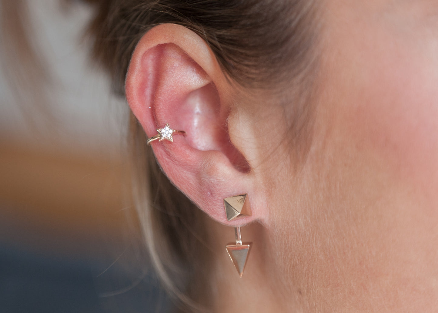 Ear Cuff mit Stern und Zirkonia Vergoldet
