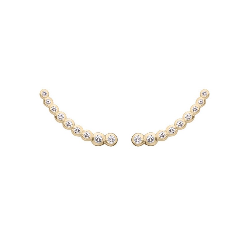 Vergoldete Ohrklemmen mit Strass – Moderne Eleganz mit funkelndem Glanz