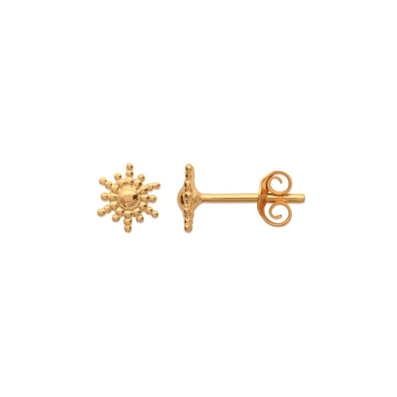 Vergoldete Ohrstecker „Kleine Sonne“ – Strahlender Schmuck für jeden Tag