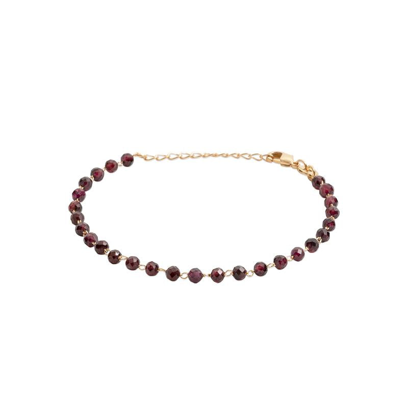 Granat Edelstein Armband Vergoldet