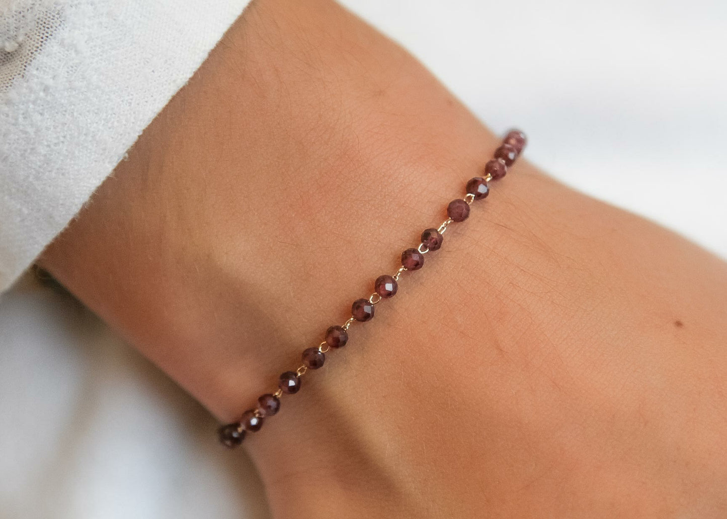 Granat Edelstein Armband Vergoldet