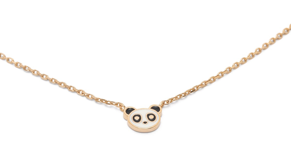 Kette mit Panda Anhänger Vergoldet