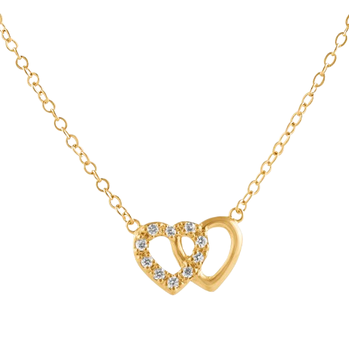 Kette Herz Liebe Verbundenheit vergoldet - Herzkette