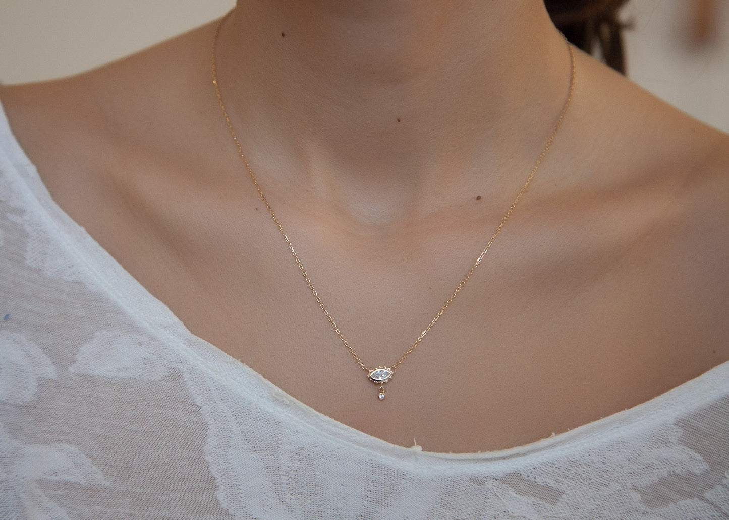 Vergoldete Kette mit Nazar Auge