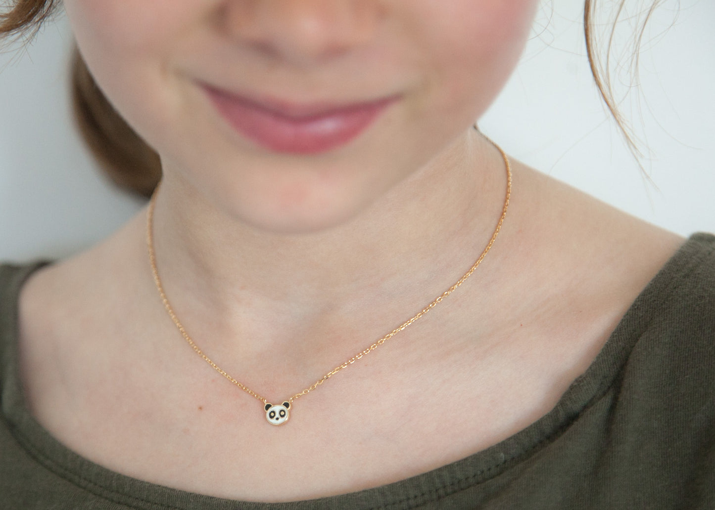 Kette mit Panda Anhänger Vergoldet