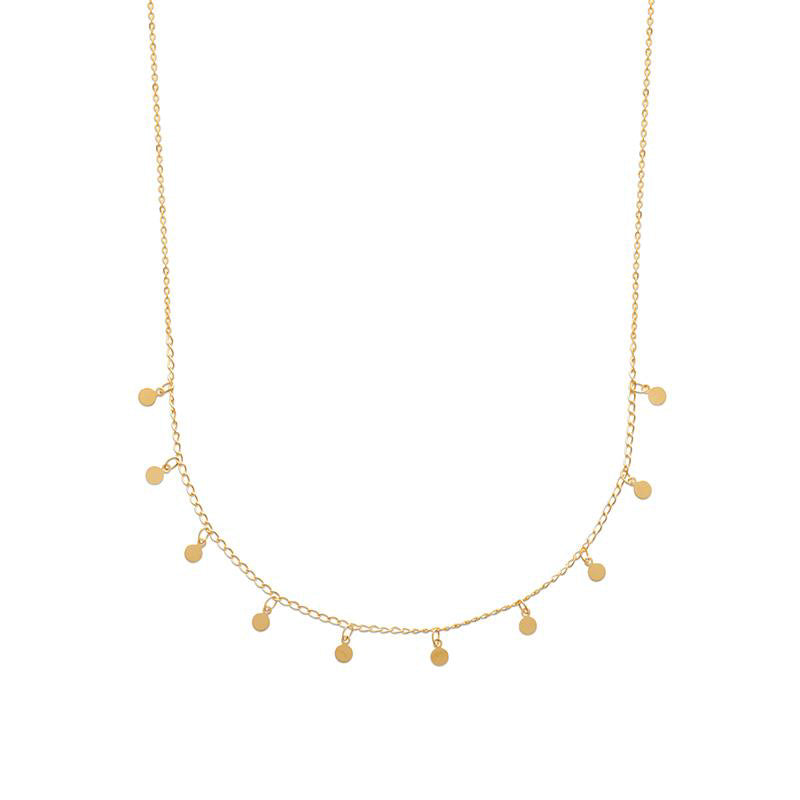 Kette Plättchen Münzen Boho 16Karat vergoldet