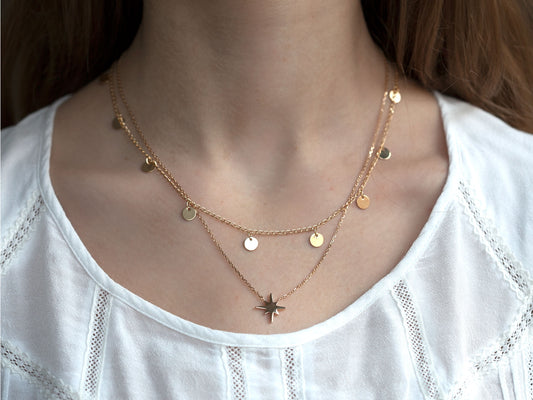 Set Layering Kette und Halskette 16K Vergoldet