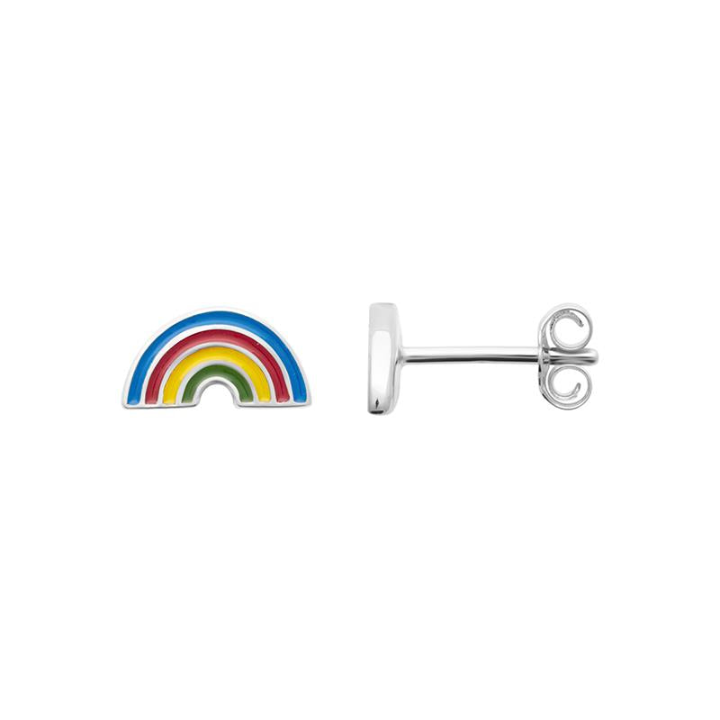 Ohrstecker mit Regenbogen aus Silber - Ohrringe für Kinder