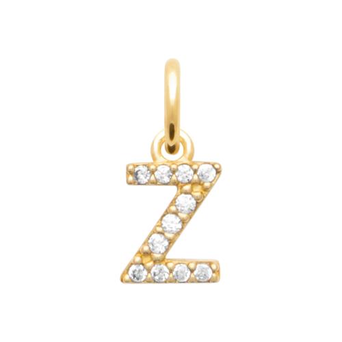 Buchstabenanhänger mit Zirkonia 16 Karat Vergoldet Z