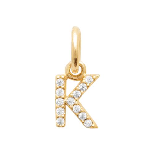 Buchstabenanhänger mit Zirkonia 16 Karat Vergoldet K