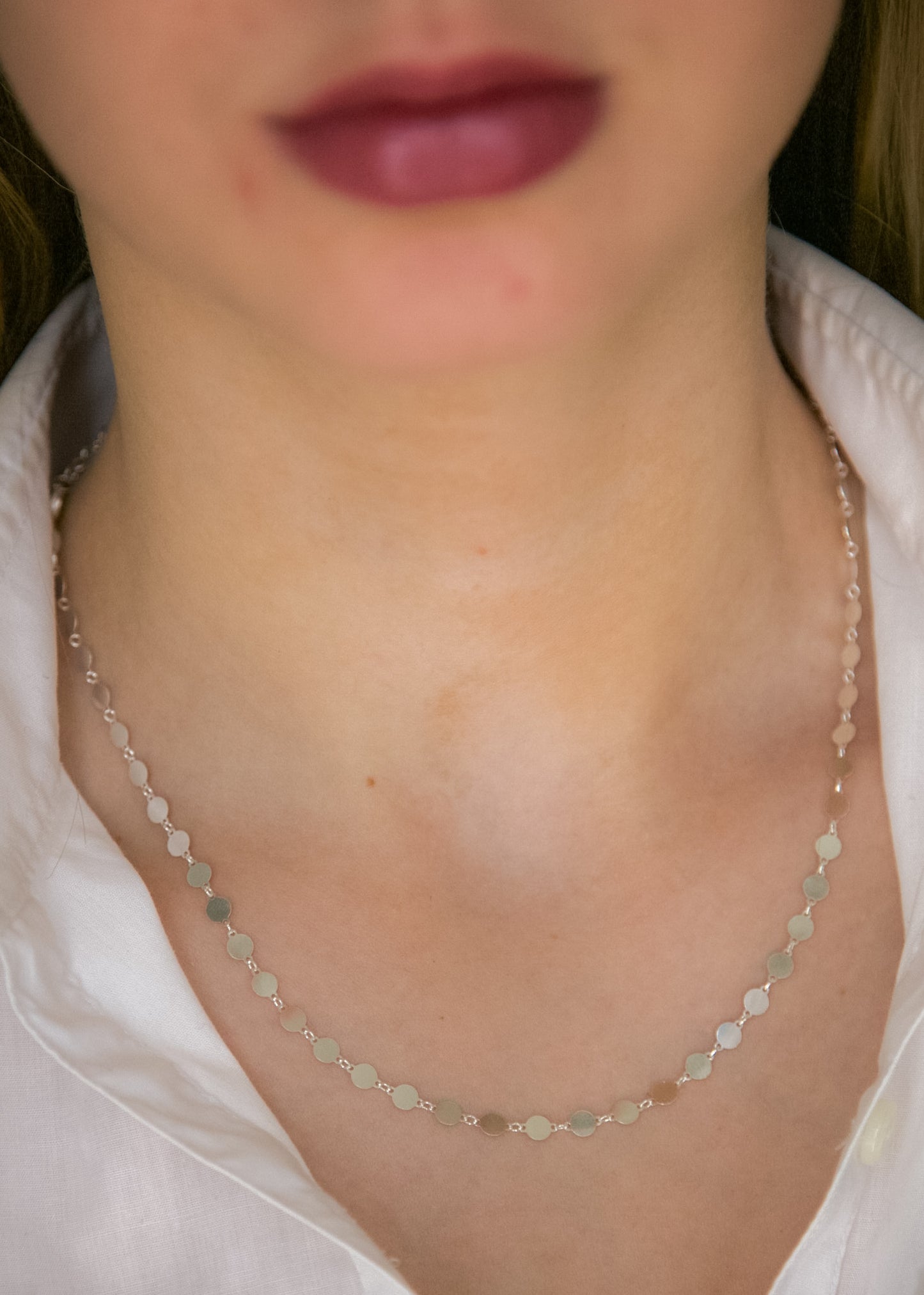Plättchenkette aus Silber - Kette mit Plättchen für Damen