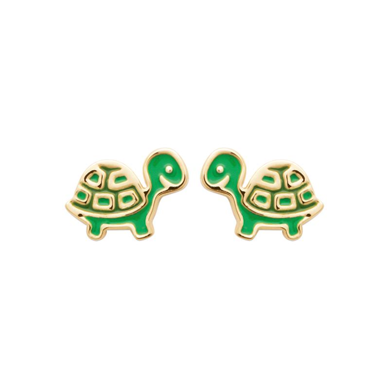 Ohrstecker Schildkröte - 16K Vergoldet