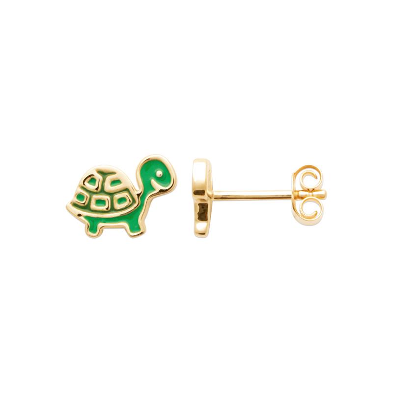 Ohrstecker Schildkröte - 16K Vergoldet