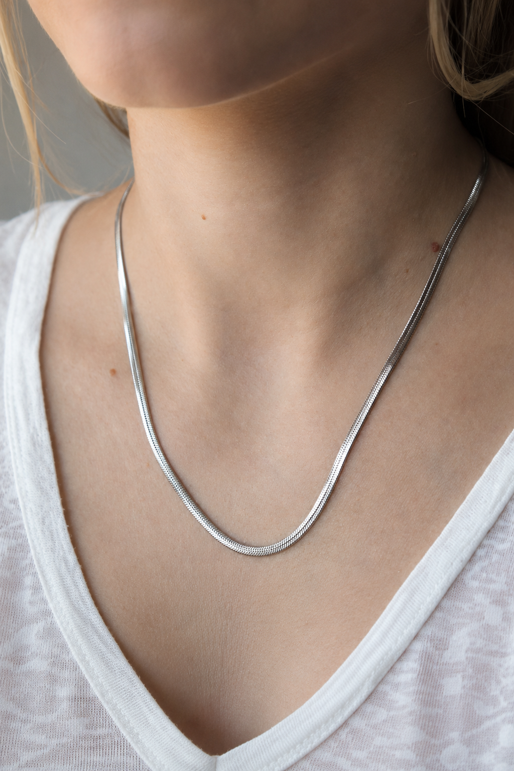 Halskette Spiegelkette 3 mm aus silberfarbenem Edelstahl