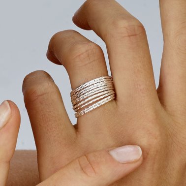 Stapelring, Minimalistischer Ring gehämmert aus Silber