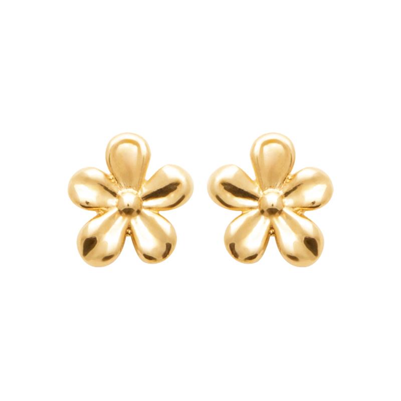 Stecker-Ohrringe in Blumenform aus 18 Karat vergoldetem Schmuck – Eleganz und Raffinesse für den Alltag