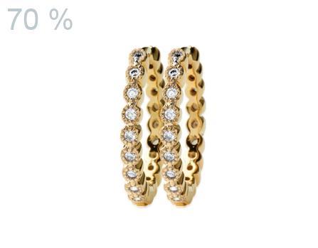 Creolen Ohrringe Ø 18 mm mit Zirkonia - 18K vergoldet
